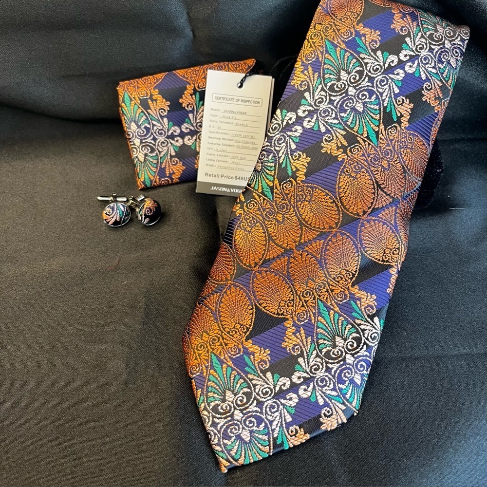 NWT- Beautiful Silk Multicolor Tie Set